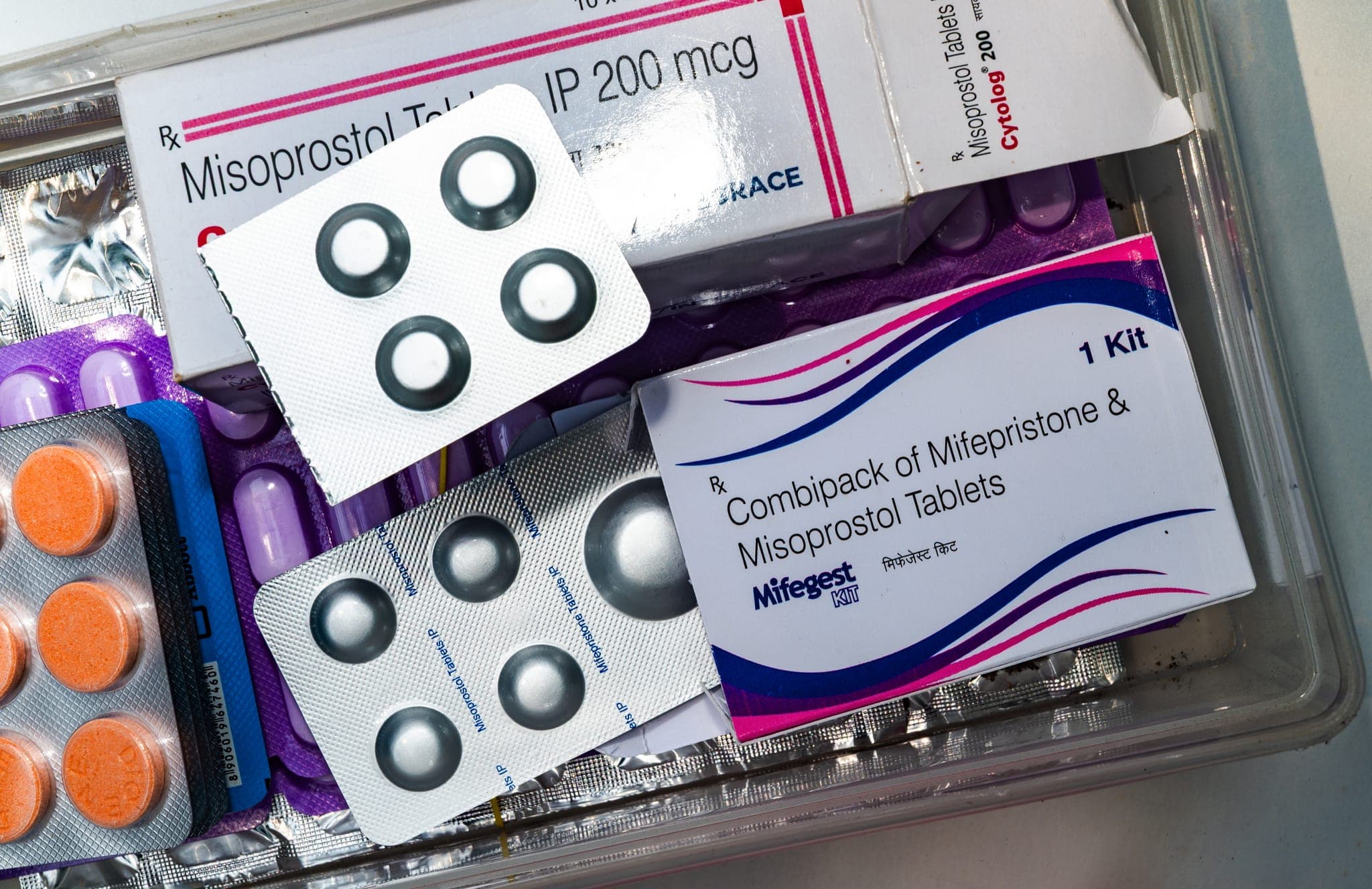 Packages of mifepristone and misoprostol
