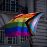 LGBT flag outside a building