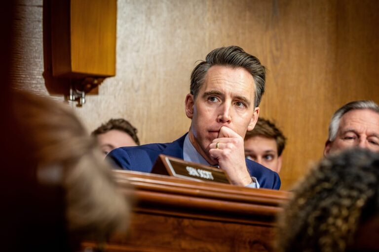 Sen. Josh Hawley during a Senate hearing